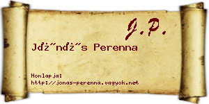 Jónás Perenna névjegykártya