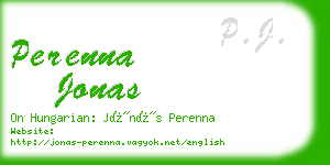 perenna jonas business card